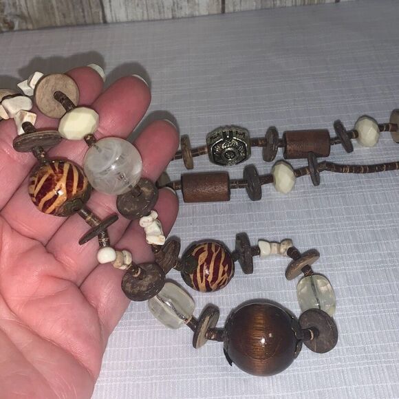 Vintage Tribal Native Boho Long Chunky Beaded Long Necklace 36”-39” Adjustable - Picture 12 of 12